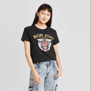 Women's  BonJovi Short Sleeve Tshirt black S